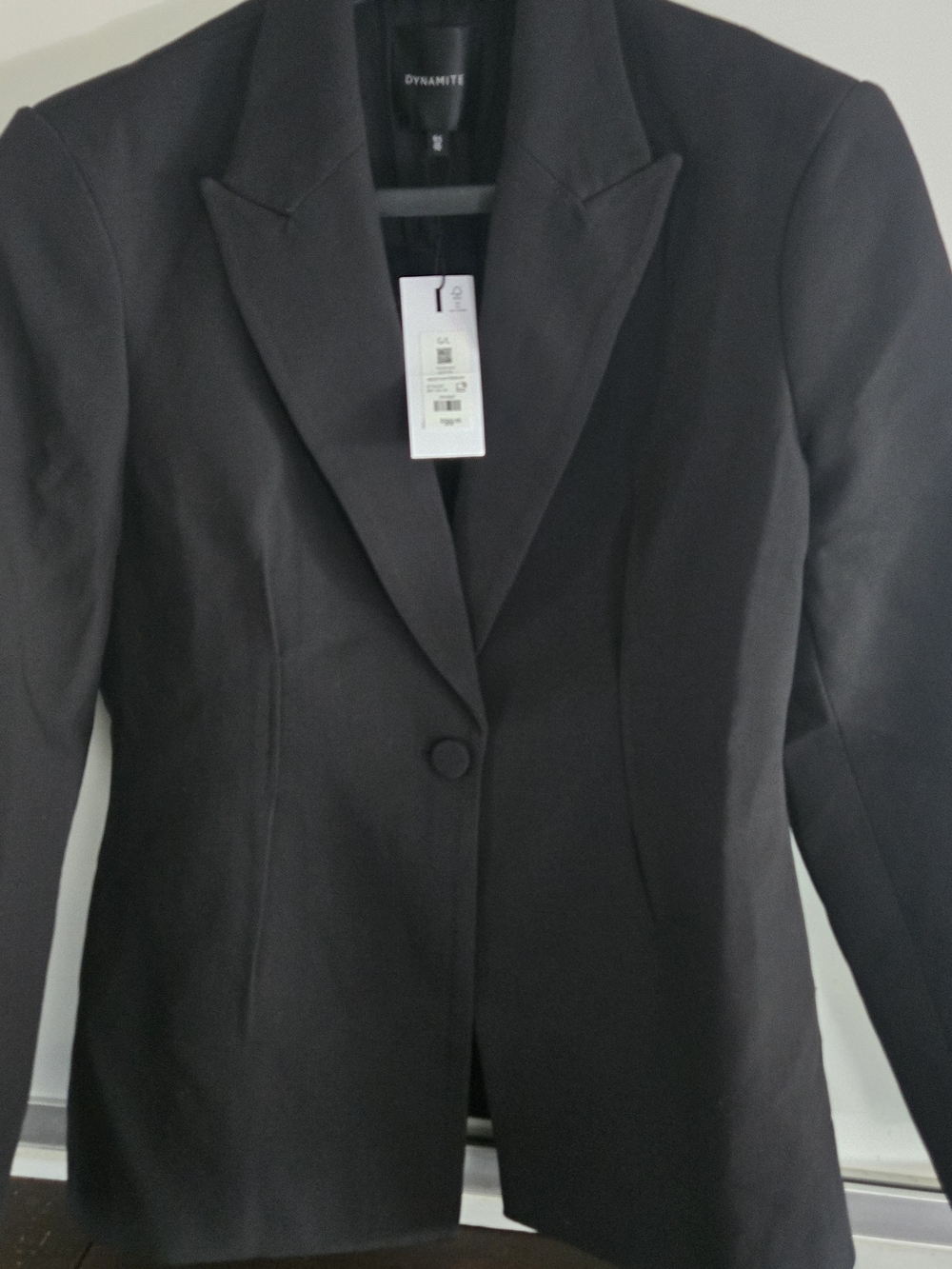 Dynamite Women's Black Single-Button Blazer